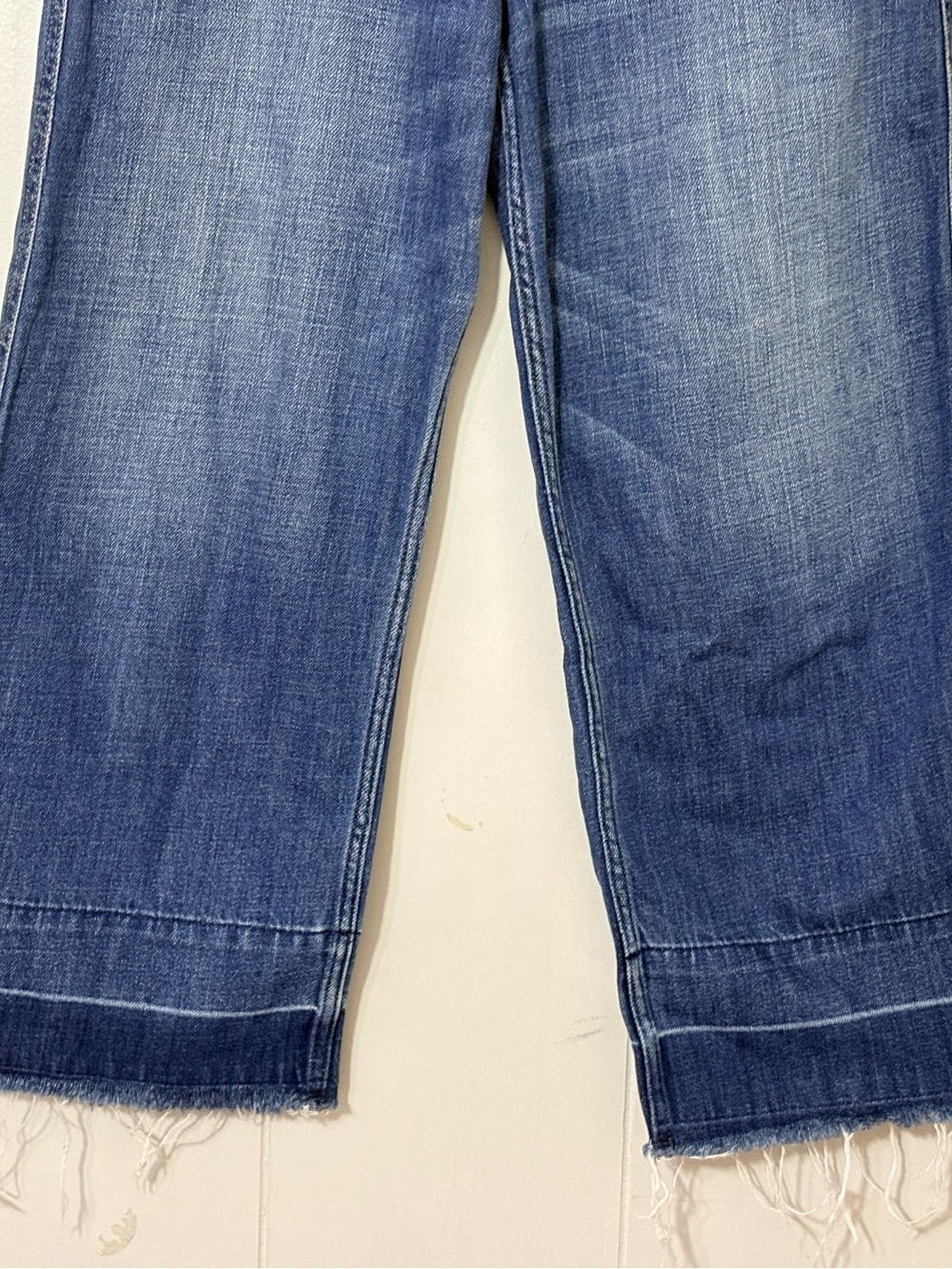 Abercrombie & Fitch Cropped Stovepipe Jeans Size 8R Wide Leg Raw Hem - Picture 4 of 9